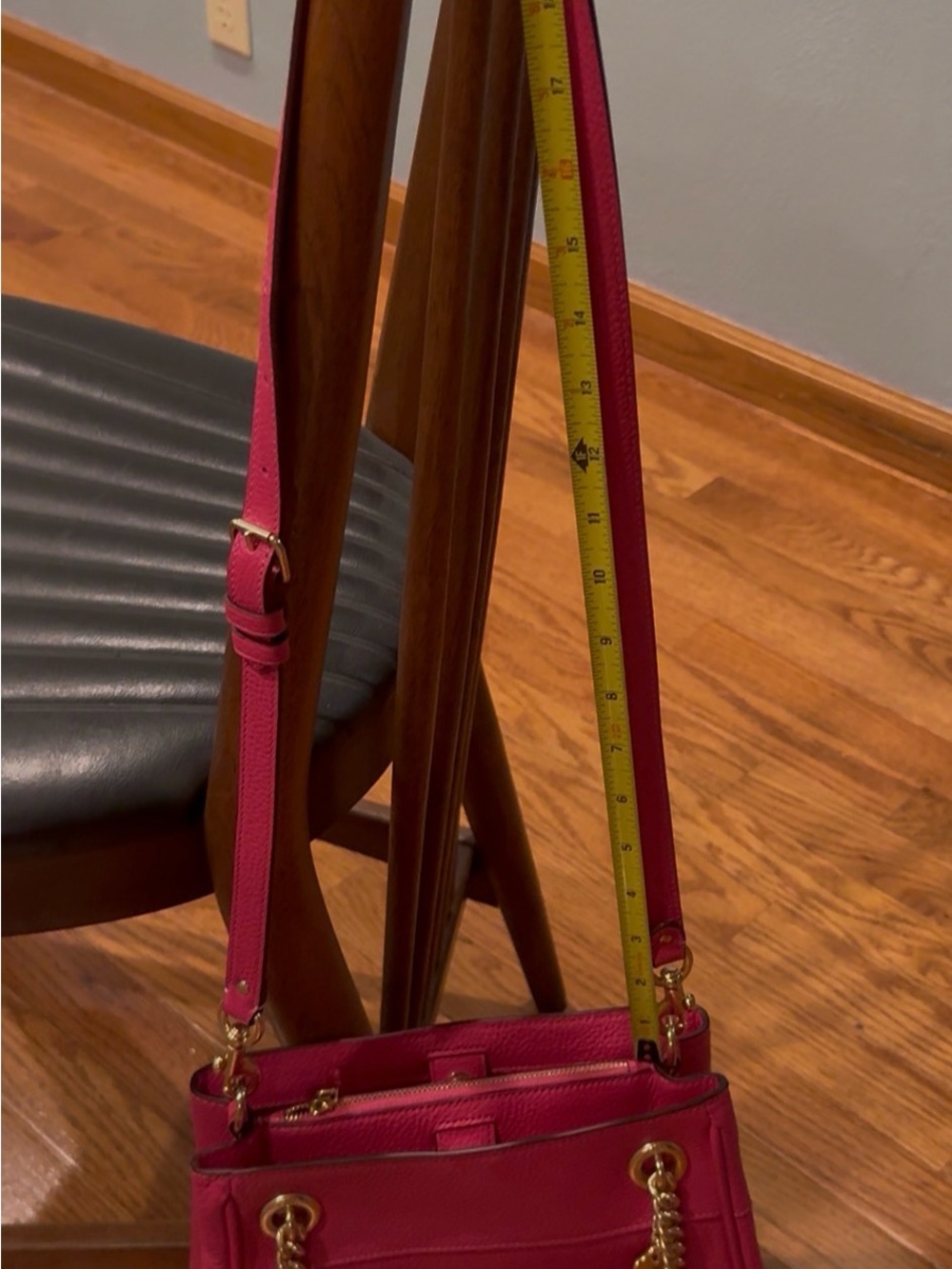 Coach Cammie Chain Bucket Bag C8315 Pink Pebbled Leather Crossbody Shoulder Bag - Picture 11 of 12